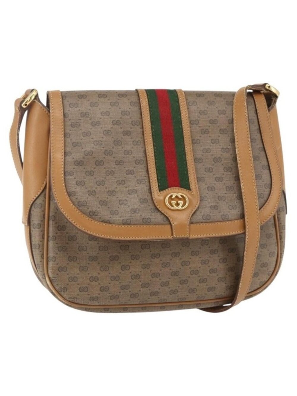 Authentic GUCCI Micro GG Supreme Web Sherry Line Bag PVC Beige 001 115 0914